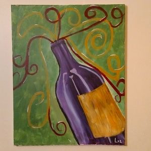 "Summer Wine" hand painted canvas art.